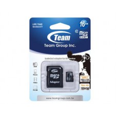 Team Group Memory Card microSDHC 16GB, Class 10, 14MB/s Write*, with SD Adapter, Lifetime Warranty