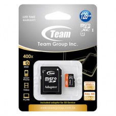 Team Group Memory Card microSDXC 128GB, UHS-I, 20MB/s Write*, with SD Adapter, Lifetime Warranty